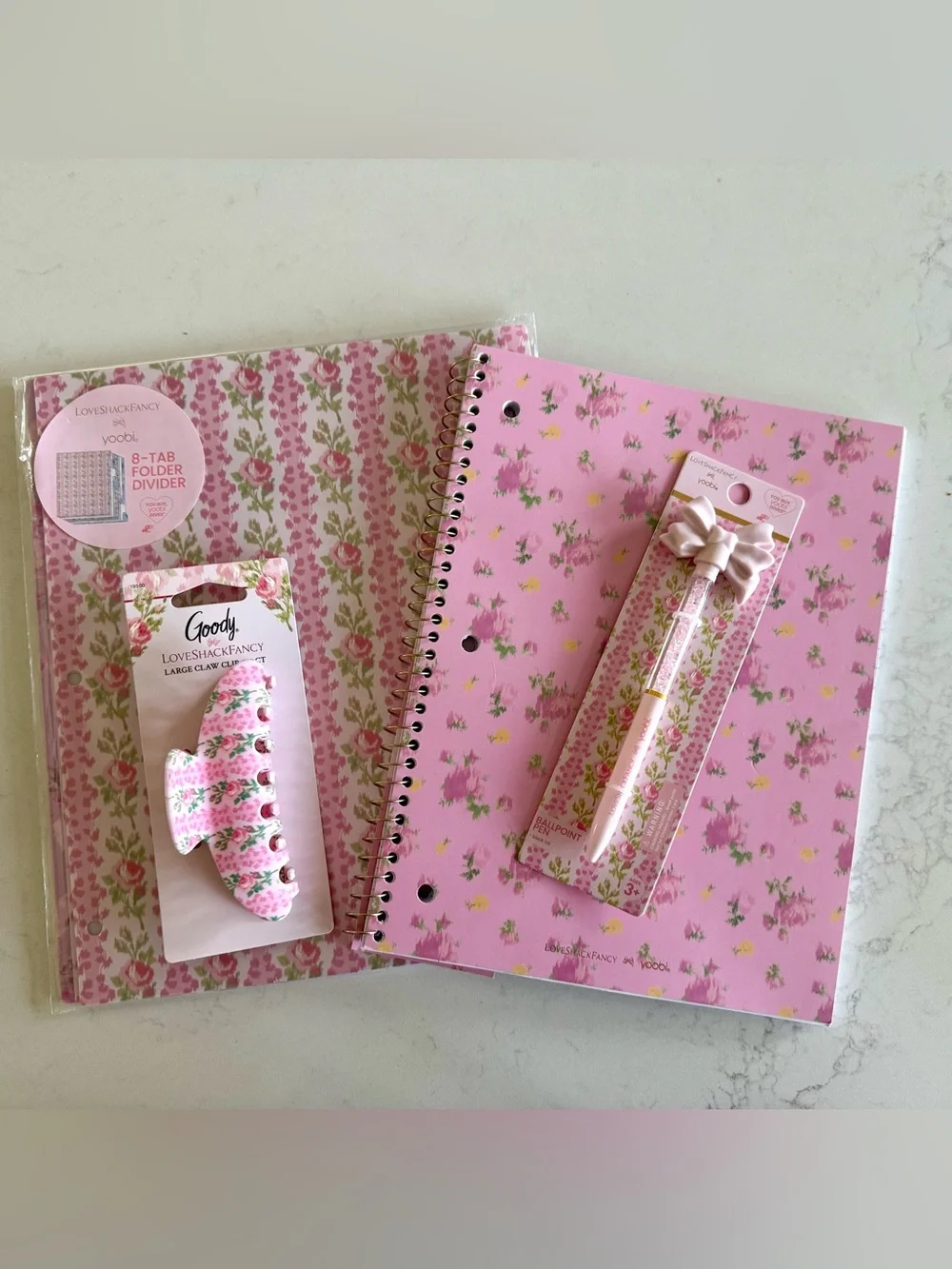 🎀LoveShackFancy x Target Back-to-School Set - Notebook, Dividers, Pen & Clip 🎀